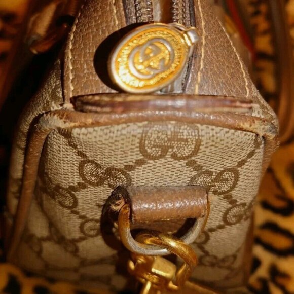 Gucci Monogram Red & Green Stripe Boston Bag (Vintage) - Picture 6 of 7